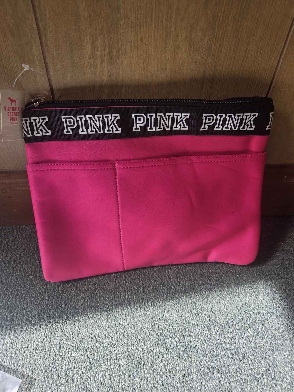 PINK Victoria's Secret Hot Pink Zipper Swim Pouch